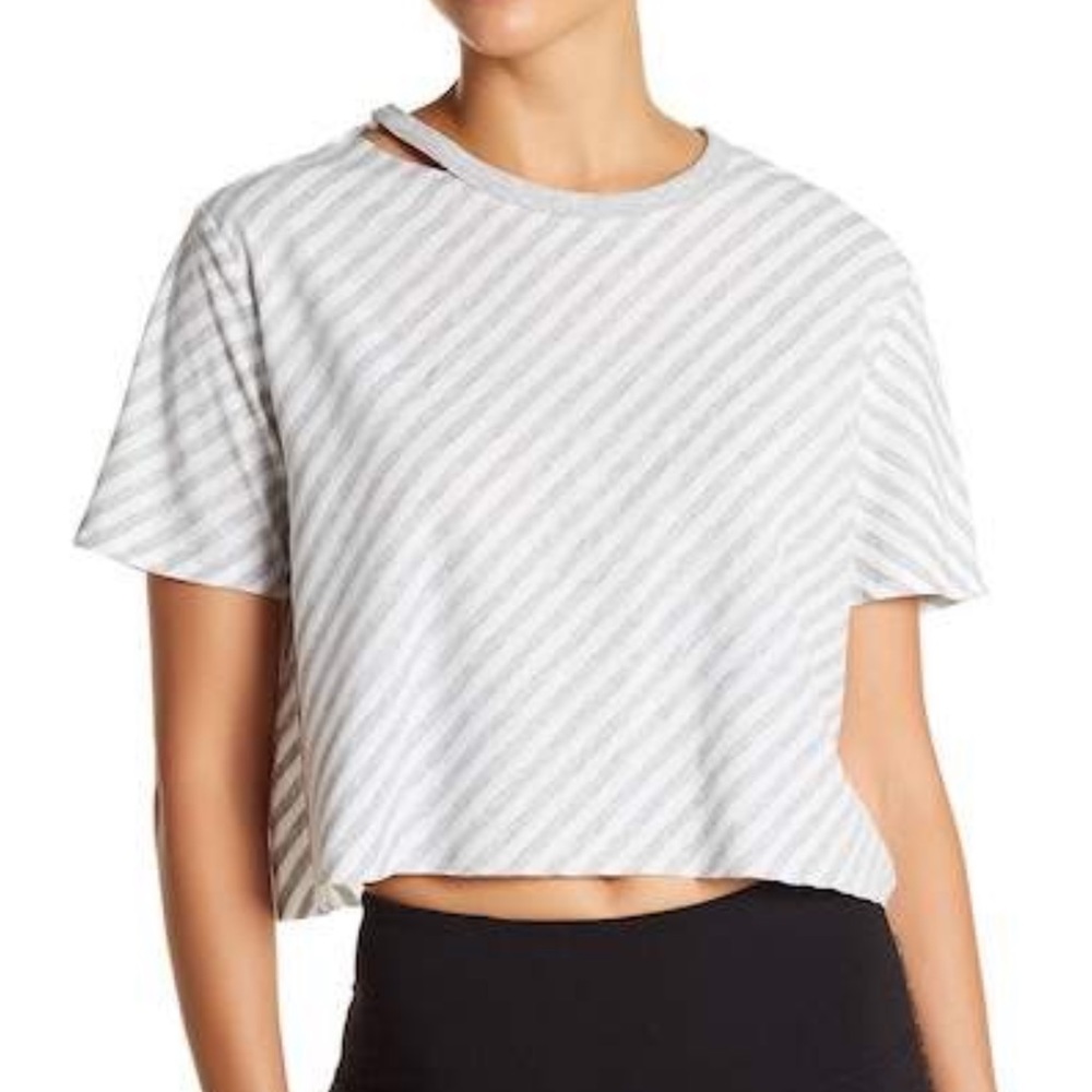 Betsey Johnson Diagonal Stripe Crop Top Size M